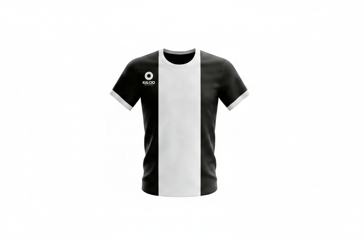 Kalcio Football Shirt in Black and White